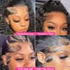 NUEAHWO 26 Inch 136 HD Lace Front Wigs Human Hair Water Wave 200 Density Lace Frontal Wigs Pre Plucked Deep Curly Human Hair Wig for Women Natural Black view 3