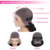 NUEAHWO 26 Inch 136 HD Lace Front Wigs Human Hair Water Wave 200 Density Lace Frontal Wigs Pre Plucked Deep Curly Human Hair Wig for Women Natural Black view 4