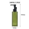 100ml Frosted Green Glass Lotion Pump Bottle with Black Pump Head Travel Refillable Cosmetic Dispenser Storage Container Vial for Essential Oil Cream Shampoo Toiletries view 2