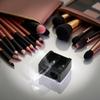 Black Dual Hole Makeup Pencil Sharpener, Portable Cosmetic Tool with Cover for Eyeliner, Eyebrow Pencils view 2
