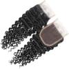 4x4 HD Lace Closure Human Hair Deep Wave Closure Free Part 8 Inch 100% Unprocessed Brazilian Virgin Human Hair Extensions Pre Plucked 150% Density Natural Black view 2