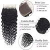 4x4 HD Lace Closure Human Hair Deep Wave Closure Free Part 8 Inch 100% Unprocessed Brazilian Virgin Human Hair Extensions Pre Plucked 150% Density Natural Black view 3