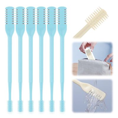 Nose Hair Trimmer for Men & Women, 2025 Upgraded 2-in-1 Nasal Hair Cutterk, Manual Double Sided Nose Hair Removal Grooming Tool Travel Essential (Blue, 6 Pcs)