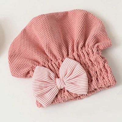 MDHCOP Microfiber Hair Towel, Women Quick-Drying Hair Cap Dry Towel Super Absorbent Coral Velvet(Pink)