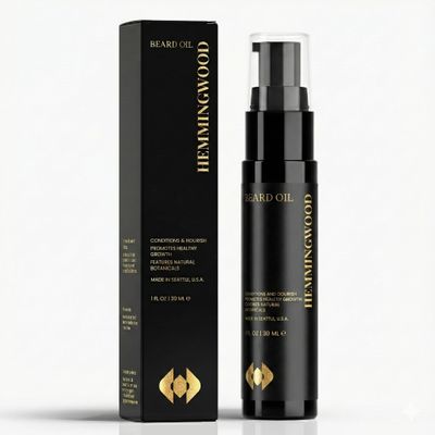 Hemmingwood Beard Oil for Men  Oud & Vetiver Scent  Softens, Nourishes & Adds Shine  With Grapeseed, Jojoba & Almond Oils  Made in USA  1 fl oz