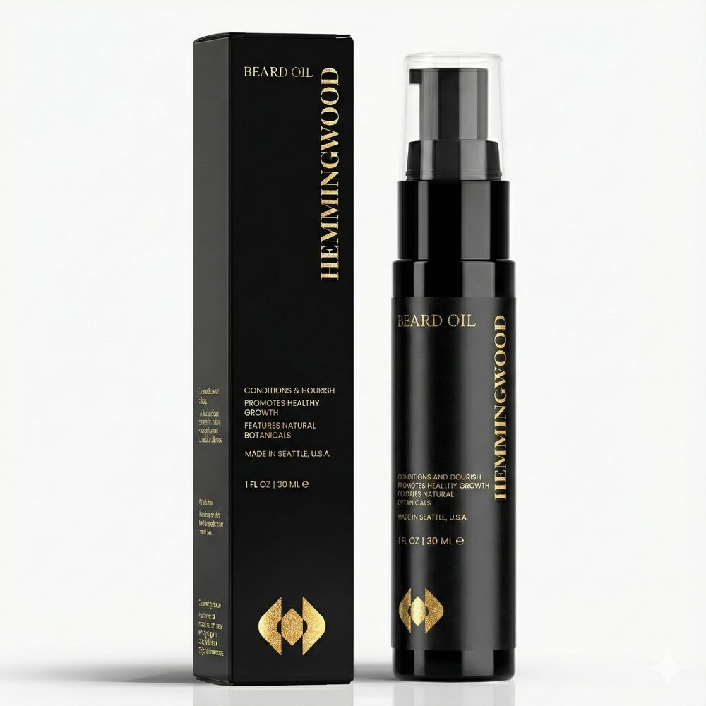 Hemmingwood Beard Oil for Men  Oud & Vetiver Scent  Softens, Nourishes & Adds Shine  With Grapeseed, Jojoba & Almond Oils  Made in USA  1 fl oz