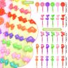 100 Pieces Self Hinge Plastic Hair Barrettes,80s 90s Cartoon Design Hair Clip,Cute Multi-coloured Hair Barrettes for Toddler Girls view 2