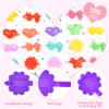 100 Pieces Self Hinge Plastic Hair Barrettes,80s 90s Cartoon Design Hair Clip,Cute Multi-coloured Hair Barrettes for Toddler Girls view 3
