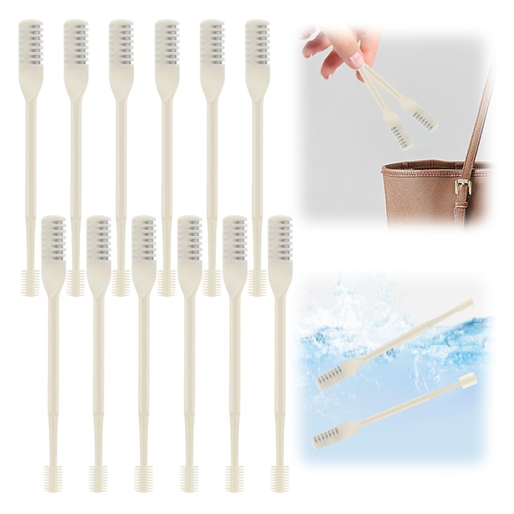 DSACL Nasal Hair Cutter, 2025 New Portable Manual Nose Hair Knife, Nasal Hair Trimmer for Men Women, 360 Rotating Nose Hair Removal Tool Travel Essential Halloween Christmas Gifts (Beige, 12 Pcs)