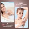 NIPOO Bikini Trimmer for Women, Dual Head Face Shaver Body Hair Trimmmer, IPX7 Waterproof Womens Electric Razor for Legs, Rose Gold view 3