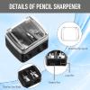 12 Pack Dual Hole Cosmetic Pencil Sharpener for Lipliner Eyeliner and Eyebrow Pencils (Black) view 3