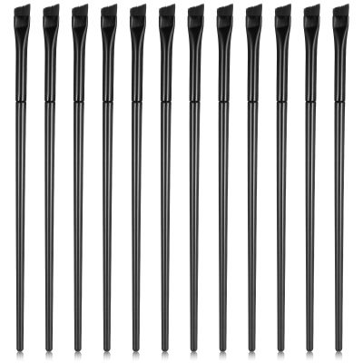 12 Pieces Angled Eyeliner Brush Eyebrow Flat Brushes Makeup Tip Thin Slanted Brush for Women Salon Beauty Cosmetic Makeup Tool