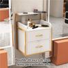 DHXIAMZ Wall-Mounted Salon Cabinet Stylish Barber Station Storage with 2 Drawers & Hair Dryer Stand Perfect for Beauty Shops & Stylists (Gold Frame B) view 3