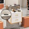 DHXIAMZ Wall-Mounted Salon Cabinet Stylish Barber Station Storage with 2 Drawers & Hair Dryer Stand Perfect for Beauty Shops & Stylists (Gold Frame B) view 4