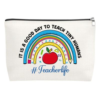 Mxrymvu Teachers Gifts for Women Makeup Bag Teacher Appreciation Gifts for Female Cosmetic Bag Teacher Graduation Gift for Teacher's Day Birthday Christmas Thanksgiving Retirement