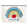 Mxrymvu Teachers Gifts for Women Makeup Bag Teacher Appreciation Gifts for Female Cosmetic Bag Teacher Graduation Gift for Teacher's Day Birthday Christmas Thanksgiving Retirement view 1