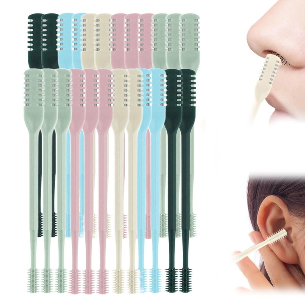 2-in-1 Nose Hair Trimmer for Women Men, 2025 Upgraded Double Sided Nasal Hair Cutter, Manual Nose Hair Removal Grooming Tool Travel Essential Halloween Christmas Gifts (24 Pcs)