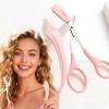 2-Pack Eyebrow Razor Set for Women and Men Professional Eyebrow Scissors with Comb, Pink, Stainless Steel Detachable Design for Easy Cleaning view 1