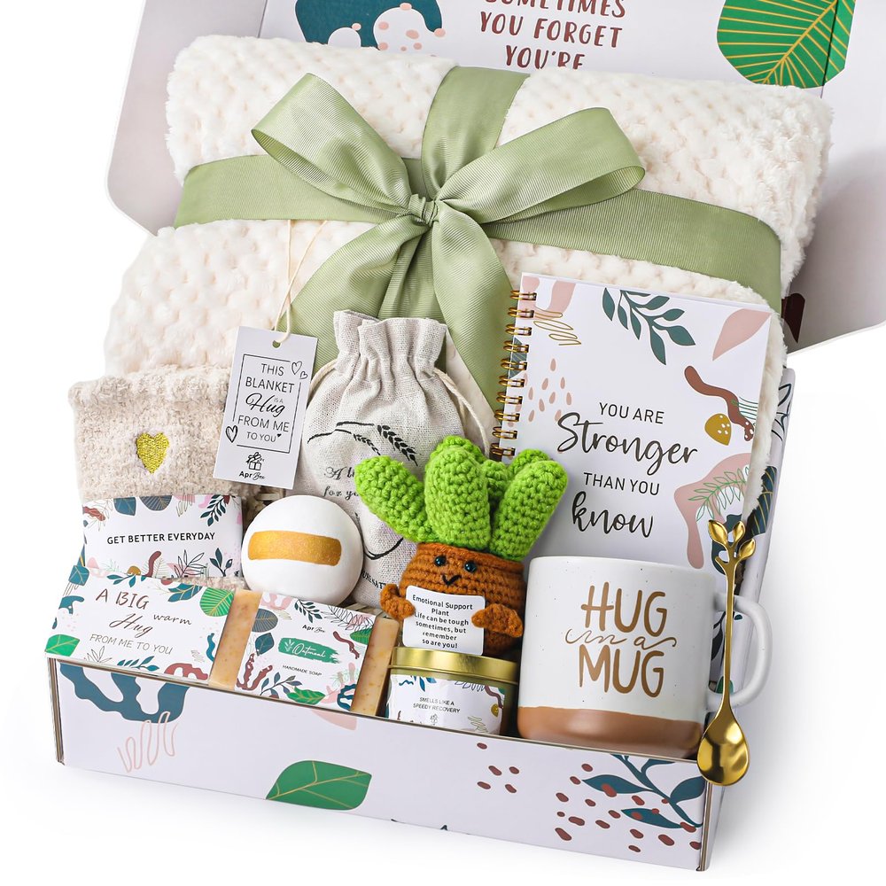 Get Well Gifts for Women Self Care Gift Baskets Chemo Care Package Inspirational Relaxation Feel Better Grief Thinking of You Surgery Recovery condolences Sympathy Gifts for Her Christian Mom Friend