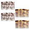 4 Pcs French Hair Side Comb Small French Side Hair Comb Clips Twist Hairs Styling Accessories Women's Bun Strong Hold Clips for Women Bun Decorative Styling Accessories(Tortoise Shell Leopard) view 1