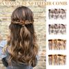 4 Pcs French Hair Side Comb Small French Side Hair Comb Clips Twist Hairs Styling Accessories Women's Bun Strong Hold Clips for Women Bun Decorative Styling Accessories(Tortoise Shell Leopard) view 3