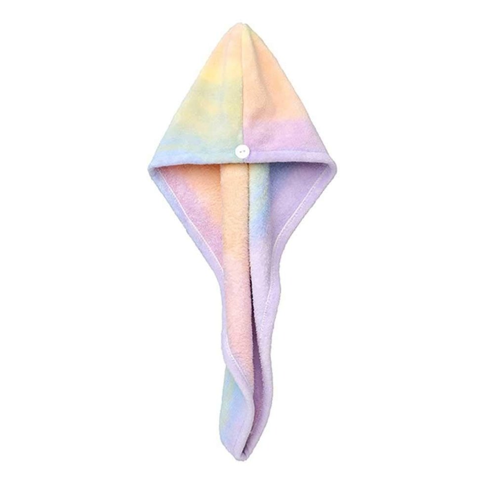 MDHCOP Microfiber Hair Towel, Shower Hair Drying Hat Cap Wrap Towel Multicolor Quick Dry Turban(2 Pcs Pack)