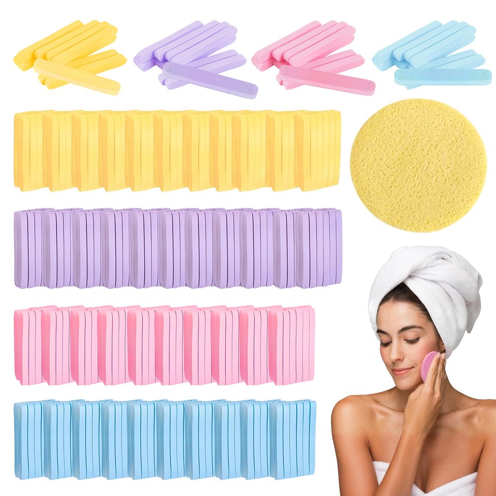 552Pcs compressed facial sponges for estheticians Disposable Round Face Wash Sponge, Face Sponges for Cleansing and Exfoliating Spa Facial Pads for Women Beauty Makeup Removal Supplies