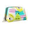 JIKOLPMUNY Personalized Lables Leather Portable Cosmetic Bag Spacious Pvc Leather Travel Organizer With Full Print Design For Makeup, Toiletries Daily Essentials view 2