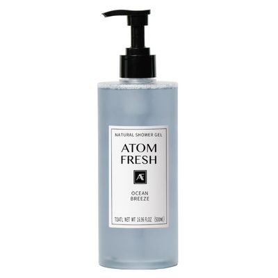 Atom Fresh Antioxidant-Rich Body Wash  Ocean Breeze | Softening Cleanse with Oat Amino Acids, Soapberry & Vitamin E | Plant-Based, Sulfate-Free (16.94 fl oz)