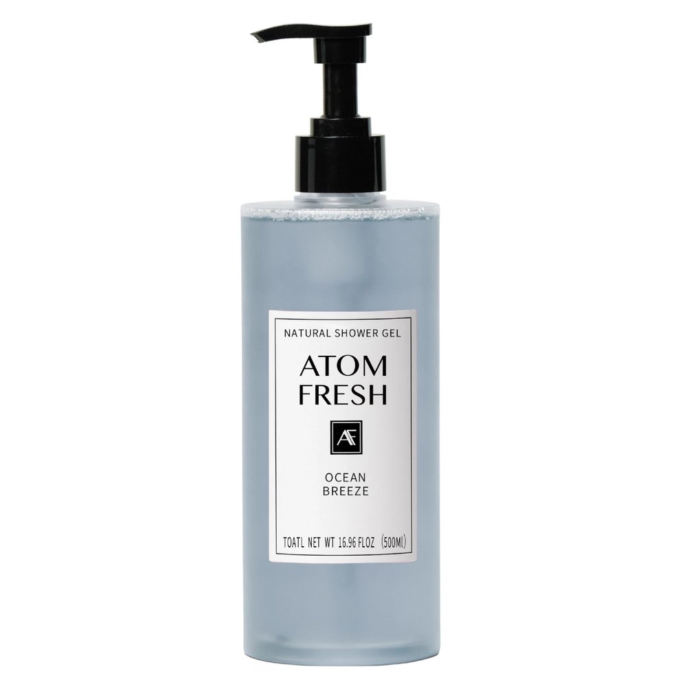 Atom Fresh Antioxidant-Rich Body Wash  Ocean Breeze | Softening Cleanse with Oat Amino Acids, Soapberry & Vitamin E | Plant-Based, Sulfate-Free (16.94 fl oz)