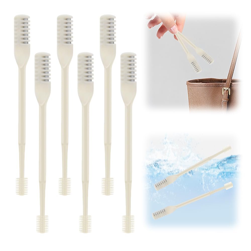 DSACL Nasal Hair Cutter, 2025 New Portable Manual Nose Hair Knife, Nasal Hair Trimmer for Men Women, 360 Rotating Nose Hair Removal Tool Travel Essential Halloween Christmas Gifts (Beige, 6 Pcs)