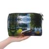 JIKOLPMUNY Lake With Boats Canoes Park Leather Portable Cosmetic Bag Spacious Pvc Leather Travel Organizer With Full Print Design For Makeup, Toiletries Daily Essentials view 4