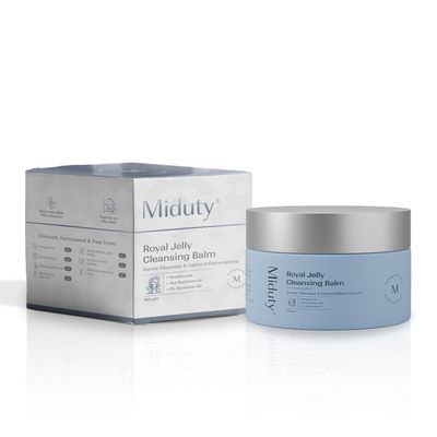 Miduty Royal Jelly Cleansing Balm | Gentle, Hydrating Cleanser for Makeup, Skincare, & Sunscreen Removal | Morning & Evening Balm Cleanser |All Skin Types, Including Sensitive Skin | 100 grams