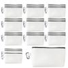 10Pcs Blank Cotton Canvas bag Sublimation Ready Canvas Makeup Bags Bulk DIY Blank Zipper Pouch for Cosmetic, Coin Purse, Pencil Case & Travel Organizer (30, White) view 1