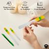 Alban Czech Glass Nail File Set with Manicure Stick & Vegan Leather Cosmetic Case (Yellow-Green Nail Files, Green Manicure Stick & Cream Cosmetic Case) view 4