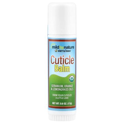 Mild By Nature Sierra Bees, Cuticle Care Balm Stick, Geranium, Orange & Lemongrass, 0.6 oz (17 g)