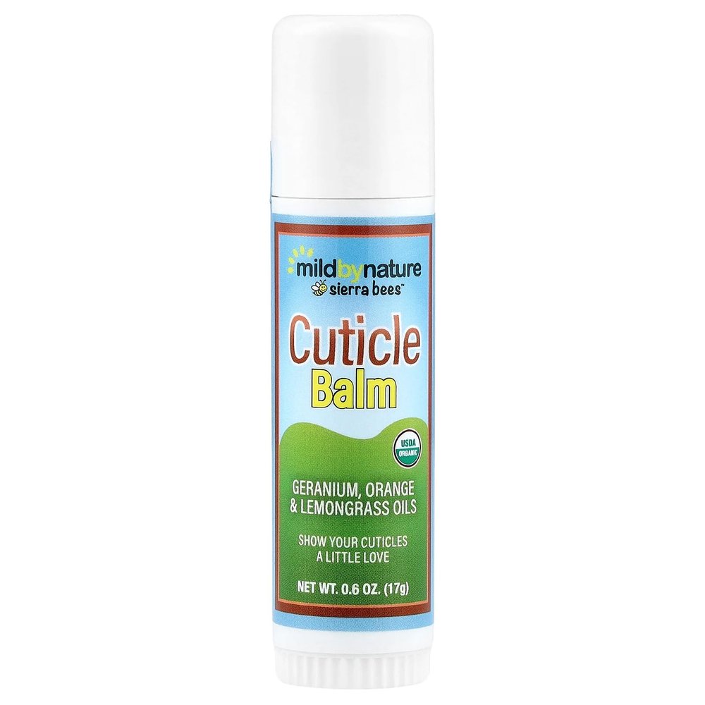 Mild By Nature Sierra Bees, Cuticle Care Balm Stick, Geranium, Orange & Lemongrass, 0.6 oz (17 g)