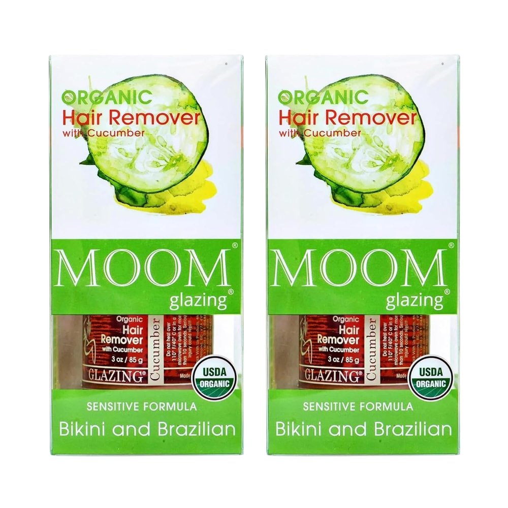 MOOM - Organic Sensitive Formula Hair Remover with Cucumber for Bikini and Brazalian - 3 oz (Pack of 2) - Made In Canada