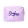 Sprinkled With Pink Personalized Nylon Pouch - Large Embroidered Essentials Bag for Women, Makeup, Toiletries, or Travel Organizer, Custom Monogram Gift, Carryall, Mom Bag, Tech Pouch (Lilac, XL) view 1