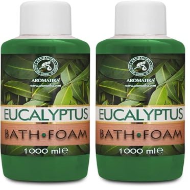 Bath Foam with Eucalyptus Essential Oil - 34 Fl Oz (1000ml) - Body Care - Good Sleep - Beauty - Bathing - Body Care - Wellness - Relax - Aromatherapy - Spa - Bubble Baths (Pack of 2)