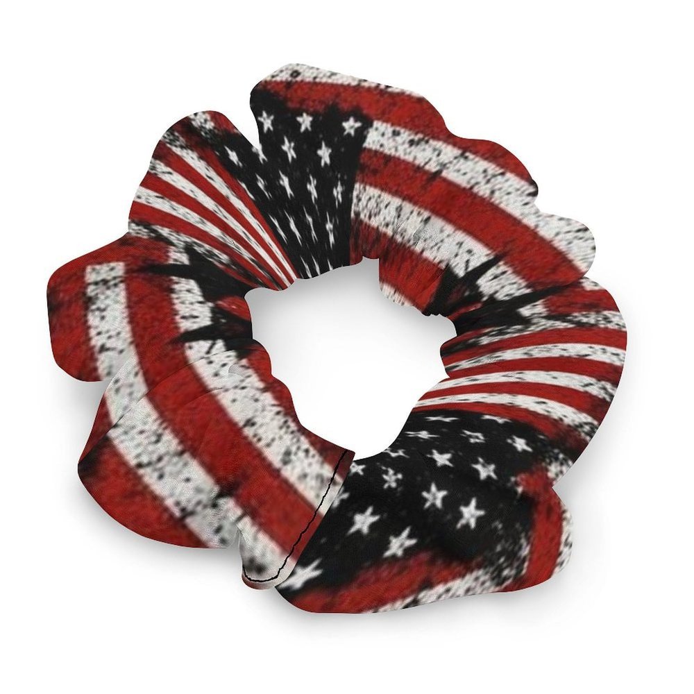 Aiyoolee Satin Hair Scrunchies, Elastic Hair Bands & Ponytail Holder Compatible with Fireman Firefighters Lives Matter American Thin Red Line Flag for Women
