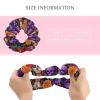 Aiyoolee Satin Hair Scrunchies, Elastic Hair Bands & Ponytail Holder for Women Compatible with Mexican Rose Sugar Skull Floral Women Day of The Dead Art view 2