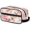 DXTKWL Makeup Bag Pink Golden Marble Travel Toiletry Make Up Bag Cosmetic Wash Bags Pouch Dopp Kit for Women Men view 1