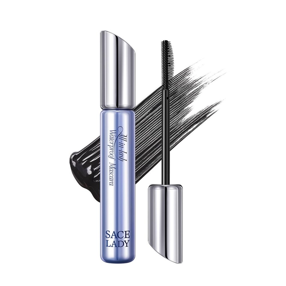 SACE LADY Waterproof Mascara, All-in-Lash Mascara Volume and Length Eyelashes, Smudge-proof and Sweat-proof, Long Lasting Curl, Natrual Black Eye Makeup Christmas Gift for Women