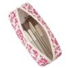HHQQWZ Cute Floral Cotton Makeup Brush Cosmetic Bag for Women, Travel Quilted Zipper Make Up Bag, Flowers Toiletry Organizer Case Kawaii Makeup Cosmetic Travel Cloth Pouch (Blue+Big Red Floral) view 3