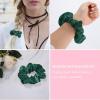 Aiyoolee Hair Scrunchies for Women, Large Hair Ties Gift for Wedding Party Decor Compatible with Marble Green view 4