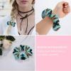 Aiyoolee Hair Scrunchies for Women, Soft Hair Ties & Elastic Bands Compatible with Gothic Black Butterflies Light Blue Butterfly for Thick Thin Curly Hair view 4