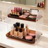 2 Tier Acrylic Makeup OrganizerBathroom Counter Organizers and Storage, Versatile Perfume Vanity Organizer, Ideal for Cosmetic, Large Skincare, Face Mask, Office Supplies, Amber view 3
