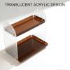 2 Tier Acrylic Makeup OrganizerBathroom Counter Organizers and Storage, Versatile Perfume Vanity Organizer, Ideal for Cosmetic, Large Skincare, Face Mask, Office Supplies, Amber view 4