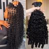Lemoda Human Braiding Hair for Boho Braids Burmese Curly Spiral Curly Ends Bulk for Daughter/Friend For Bohemian Knotless Braids 181818Inch 3Bundles 15A No Weft Extensions view 1